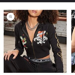 Ed Hardy Love Kills Slowly Zip Up Hoodie